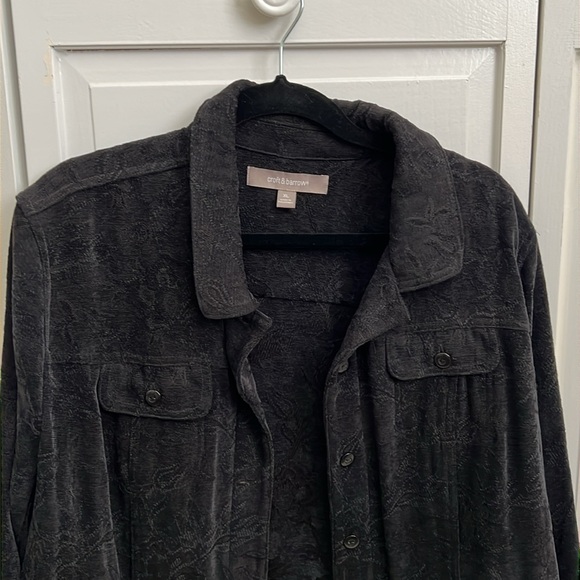 Croft & Barrow Soft Textured Rayon Blend Blazer - Black​​​​​​​​​​​​​​​​​ - Picture 5 of 9